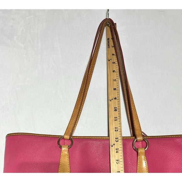 Dooney & Bourke Helena Shopper Shoulder Tote Bag Pink Pebbled Coated Leather - Picture 14 of 16